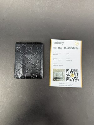 Authentic Gucci Microguccissima Black Leather Bifold Wallet