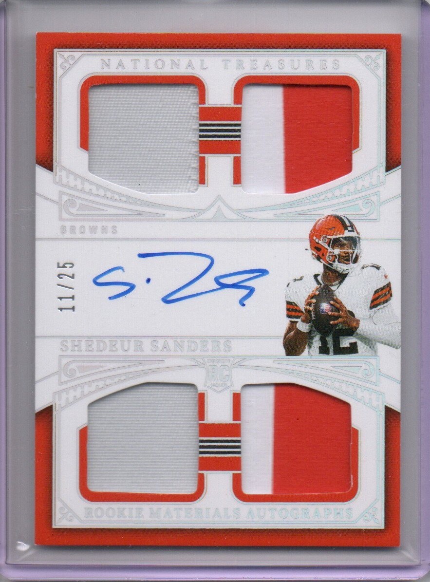 2025 Panini National Treasures SHEDEUR SANDERS #RMAQ-SSS Quad Mem Auto /25