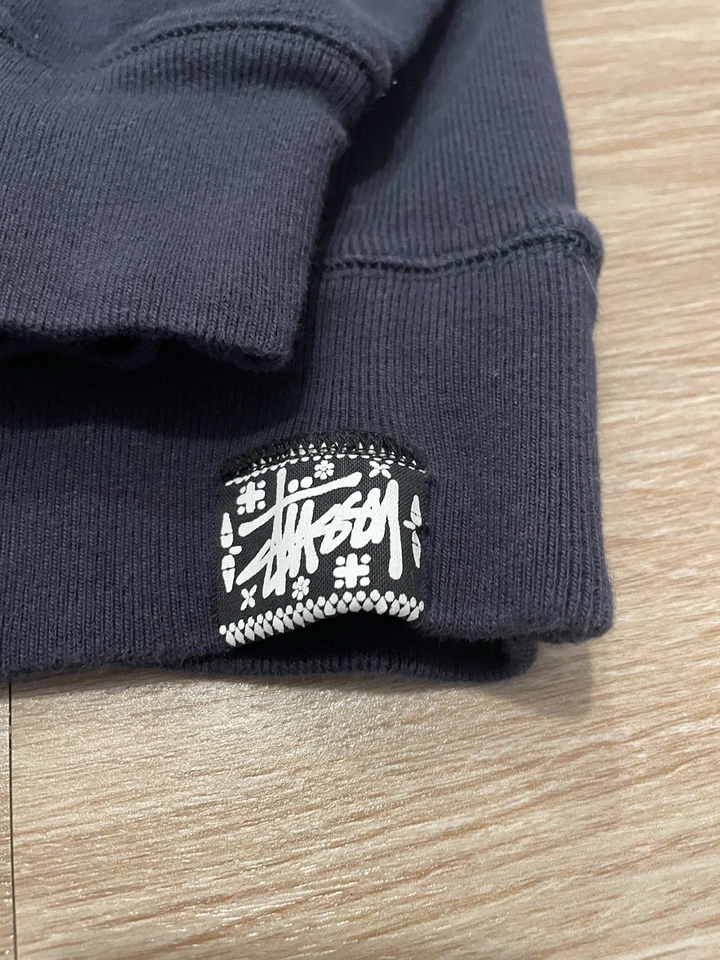 VTG RARE Stussy Authentic Navy Blue Heavyweight Crewneck Sweatshirt Large Y2K - Image 2 of 4