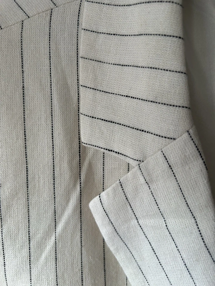 Women’s Linen Stripe Blazer Cream Black Size 16 By Millie Mackintosh BNWT (C)  - Image 3 of 4