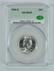1942-D Washington Quarter MS65 CAC CACg