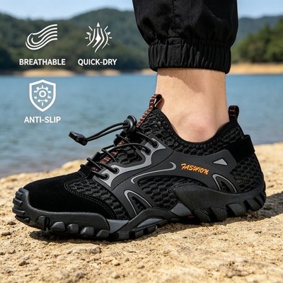 Quick Dry Barefoot Water Shoes, Men Aqua Footwear for Swim Surf Diving