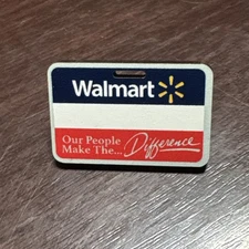 Rare Walmart Name Badge Lapel Wood Pin