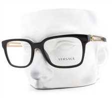 Versace Eyeglasses MOD 3218 GB1 Glasses Polished Black Gold 53-17-140 w/case