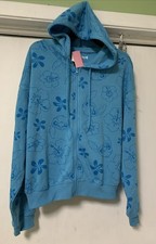 Disney Stitch Blue Zip-Up Hoodie With Allover Character Print Size XL