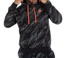 Nike Sportswear Men's Club Fleece Hoodie 'Black Camo' DD5126-010 Size Large