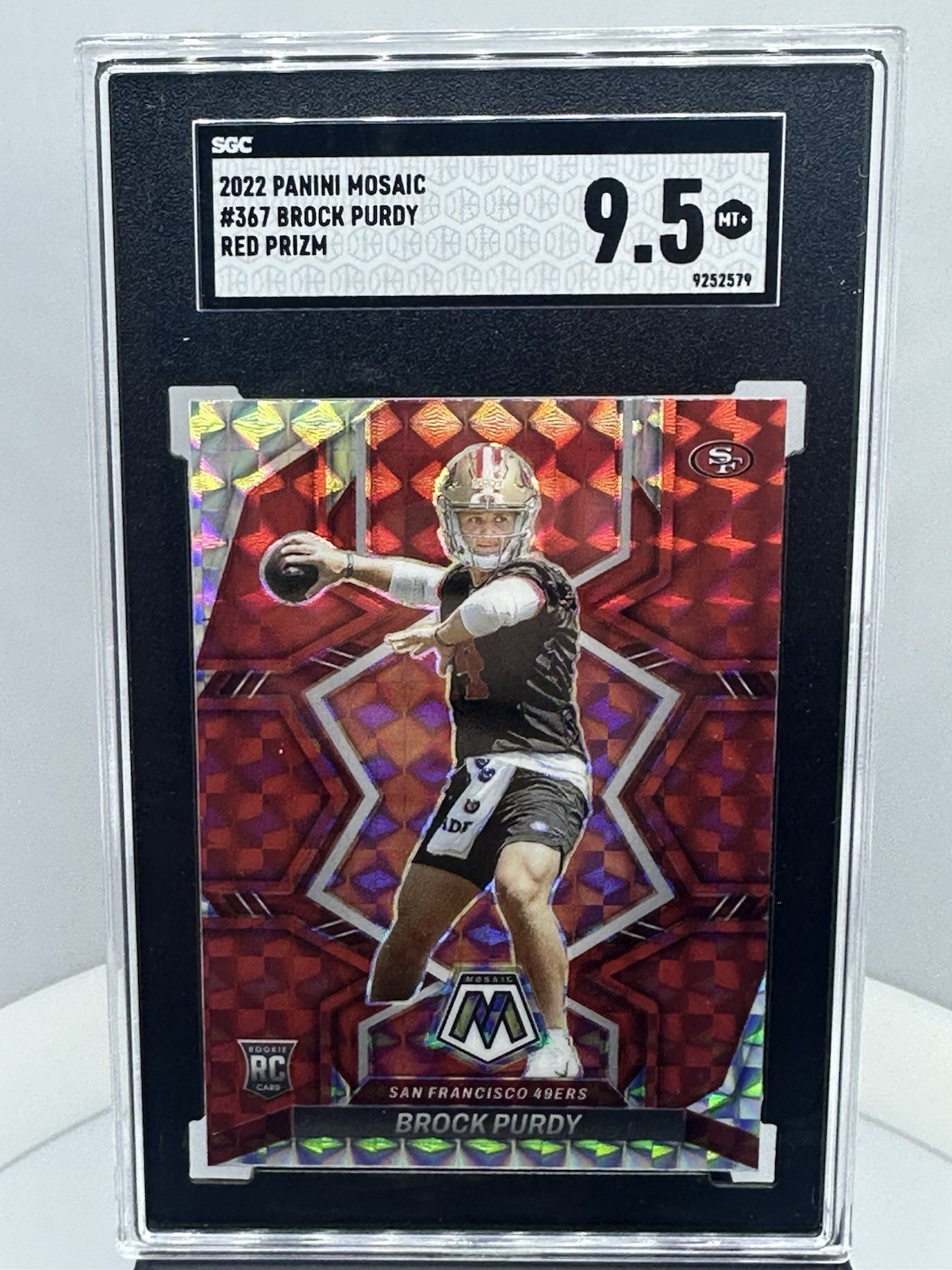 2022 Panini Mosaic - Rookies Brock Purdy #367 Red Mosaic Prizm (RC)