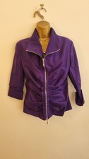 Beautiful Joseph Ribkoff Purple Taffeta Zip Up Jacket With Ruching  Size 10