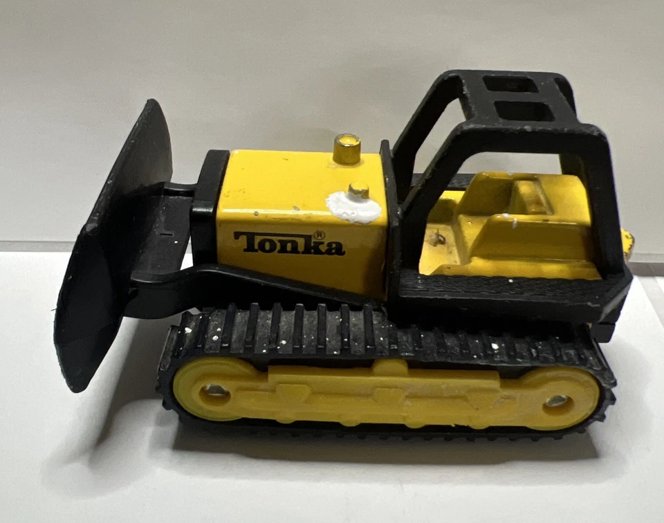 Bulldozer diecast Tonka 1994 vintage escala 1:64 amarillo negro juguete de construcción Foto 2 de 4