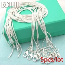 10PCS wholesale 925 sterling solid silver 1MM 16-30inch snake chain necklace