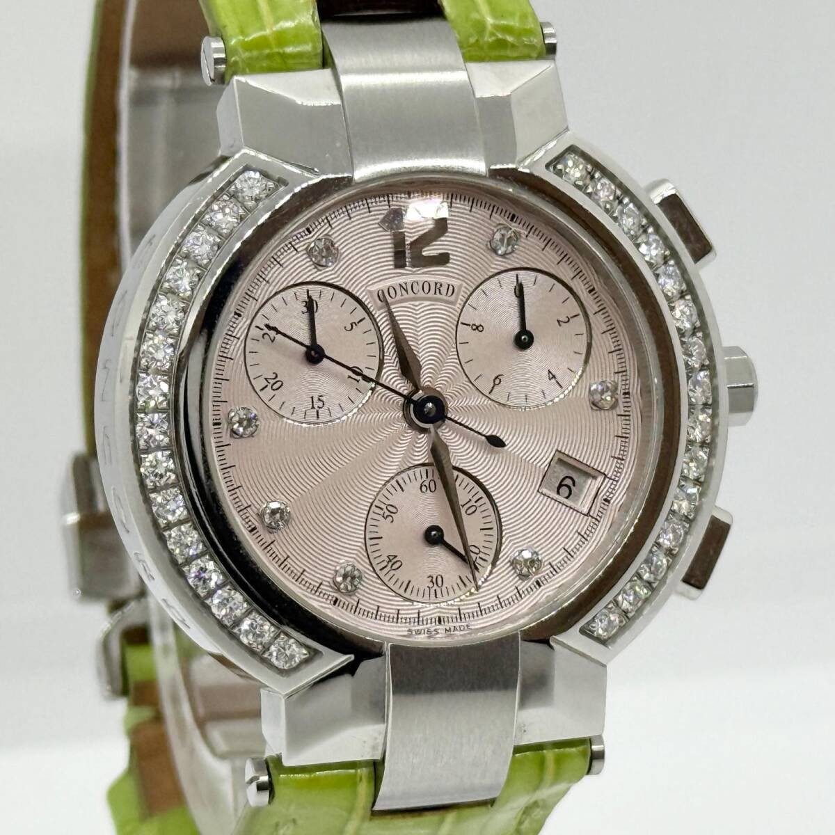 Concord Watch La Scala 14.C5.1891.S Silver Quartz Leather Men's