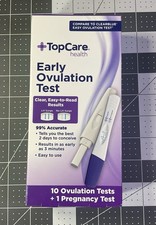   TopCare 10 Early Ovulation Tests  1 Pregnancy Test 99 Accurate Exp:04/30/2027