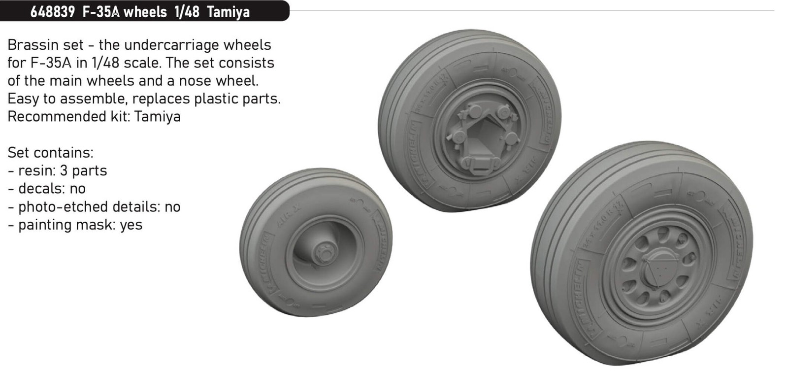 Eduard Brassin 648839 1:48 Lockheed-Martin F-35A wheels