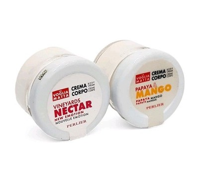 Lot of 2 Perlier 1 oz Voglia Matta Body Cream Papaya Mango Vineyards Nectar