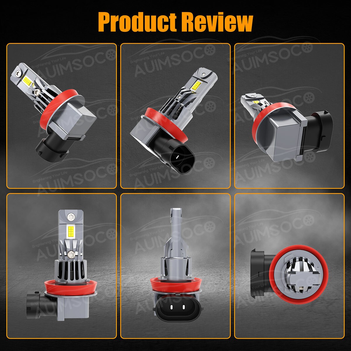 For Aston Martin V12 Vantage Base 6.0L 10-2017 6K H9 H11 LED Headlight Bulbs Kit