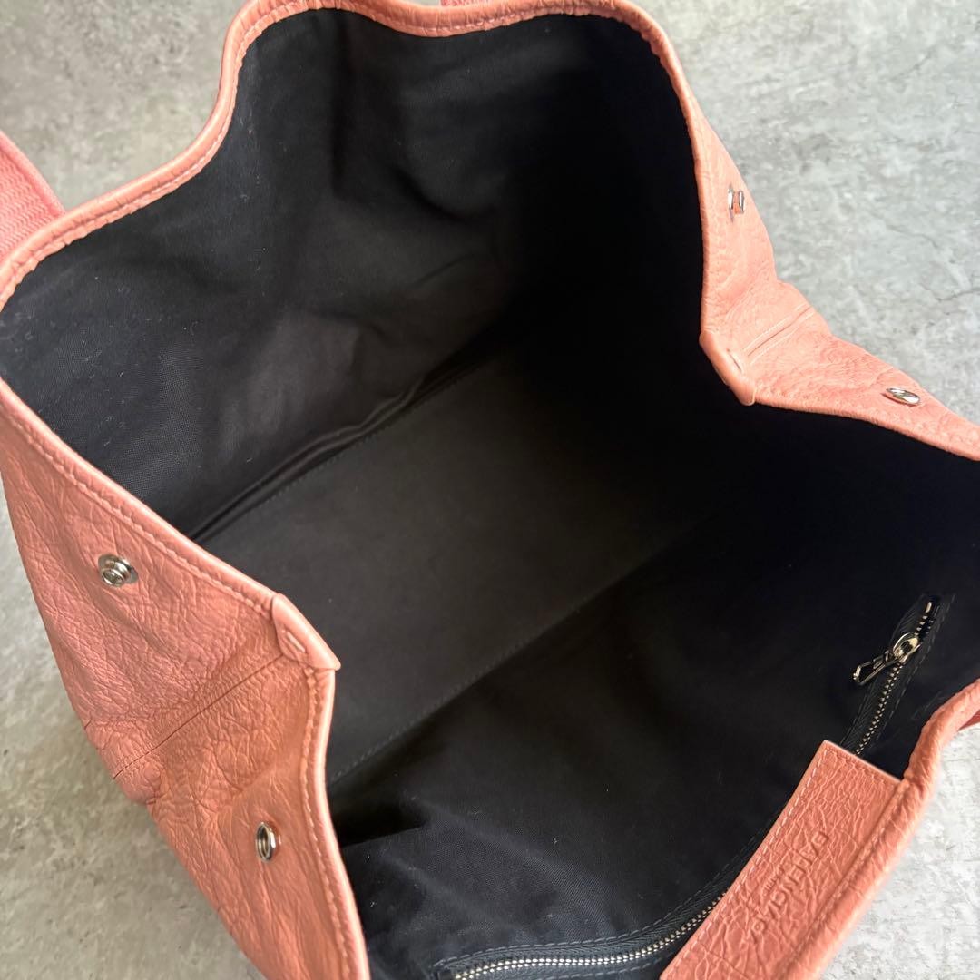 BALENCIAGA Navy Cabas S Leather Shoulder Handbag Pink Authentic Used From Japan thumbnail 19