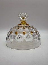 Flint Glass Butter Dish Jeweled Moon & Stars Lid Only Co-operative UV Reactive