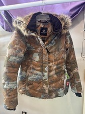 NWT Obermeyer Tuscany II Jacket Sz 6 Vintage Camo Ski Snowboard Faux Fur