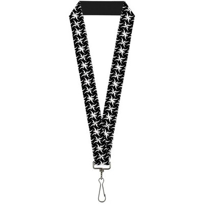 Buckle-Down Lanyard-1.0''-Pinwheel Plumes White/Black 22'' x 1'' Multic (US IMPORT)