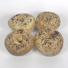 Display Faux Food Prop Poppy Seed Bagel Set Of 4