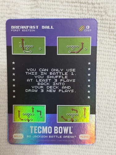 2026 Bo Jackson Battle Arena TECMO BOWL Battlefoil Breakfast Ball BPL11 - SSP