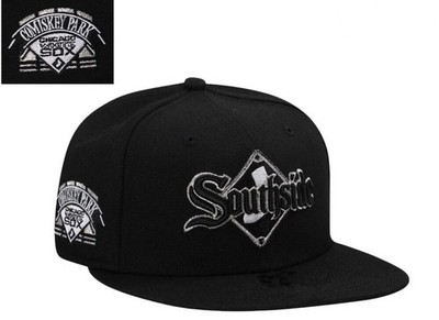Chicago White Sox Snapback Hat Black Flat Brim Southside
