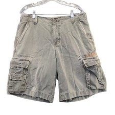 Canyon River Blues Men's Cargo Fit Shorts 34 Green Flat Front Adjustable Waist