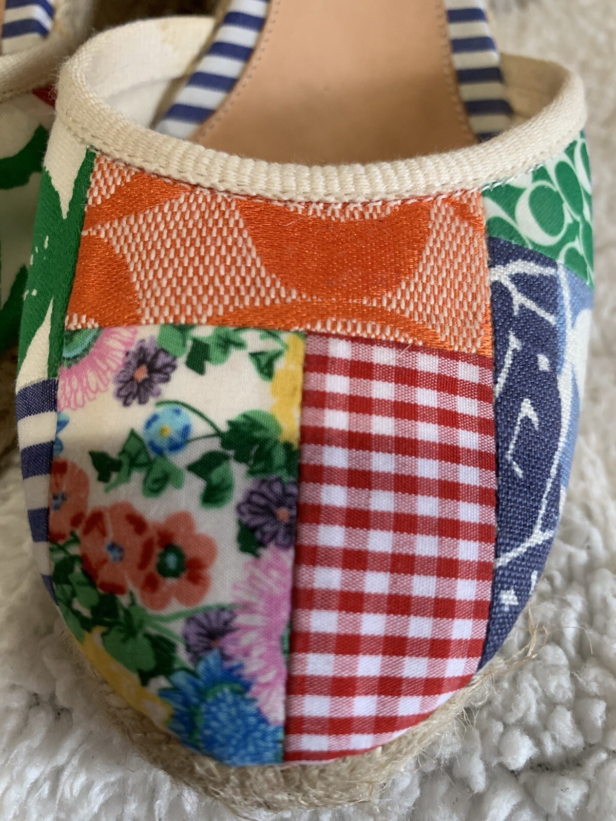 Authentic COACH Patchwork Lace Up Espadrille Wedg… - image 7