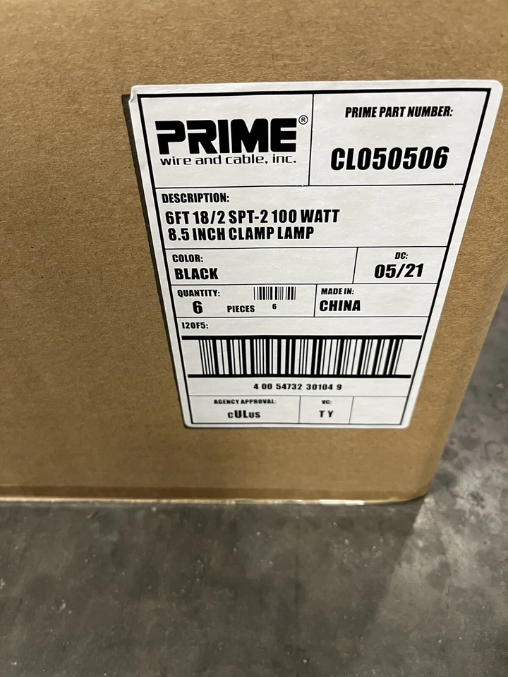 Prime CL050506 8.5 in. Reflector Clamp Lamp w/6-feet 18/2 SPT-2 Cord (Pack of 6) - Image 4 of 4