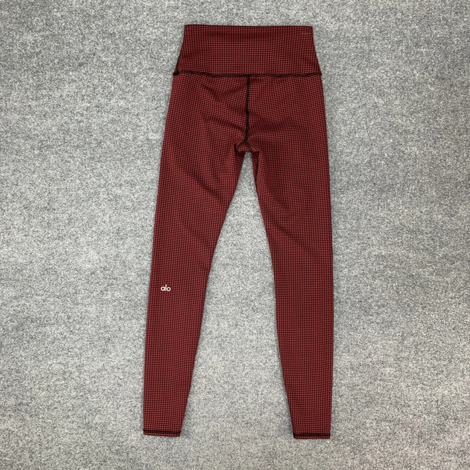 alo-yoga micro houndstooth high rise skinny pull on leggings