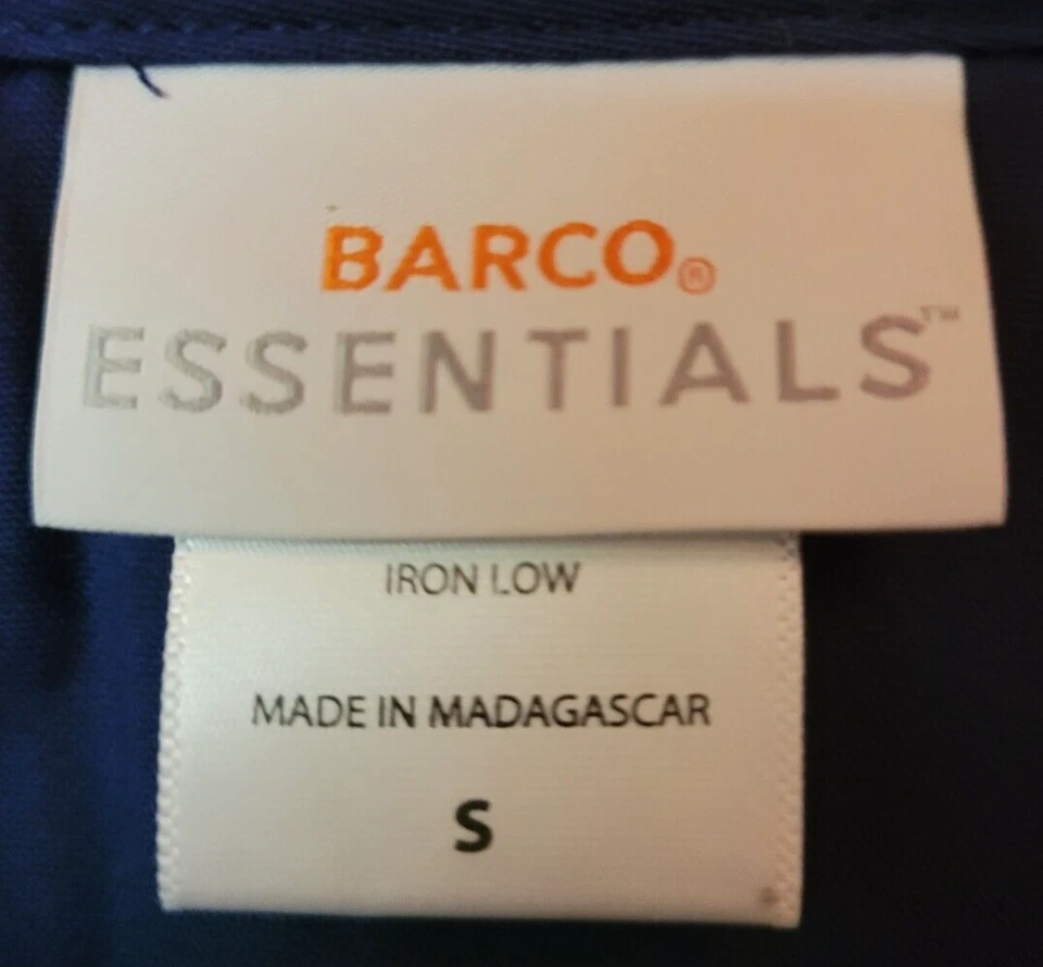 Blusa Médica Barco Essentials Azul Marino Talla Pequeña - 3 Bolsillos Delanteros Cuello en V Lateral Sp Foto 4 de 4