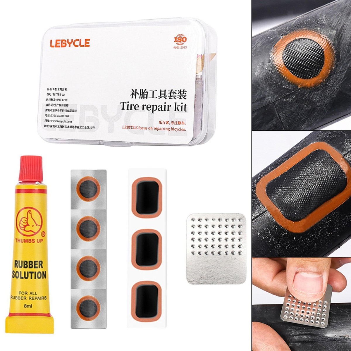 Bike Repair Kit Puncture Repair Set Bicycle Portable Storage Box Compact