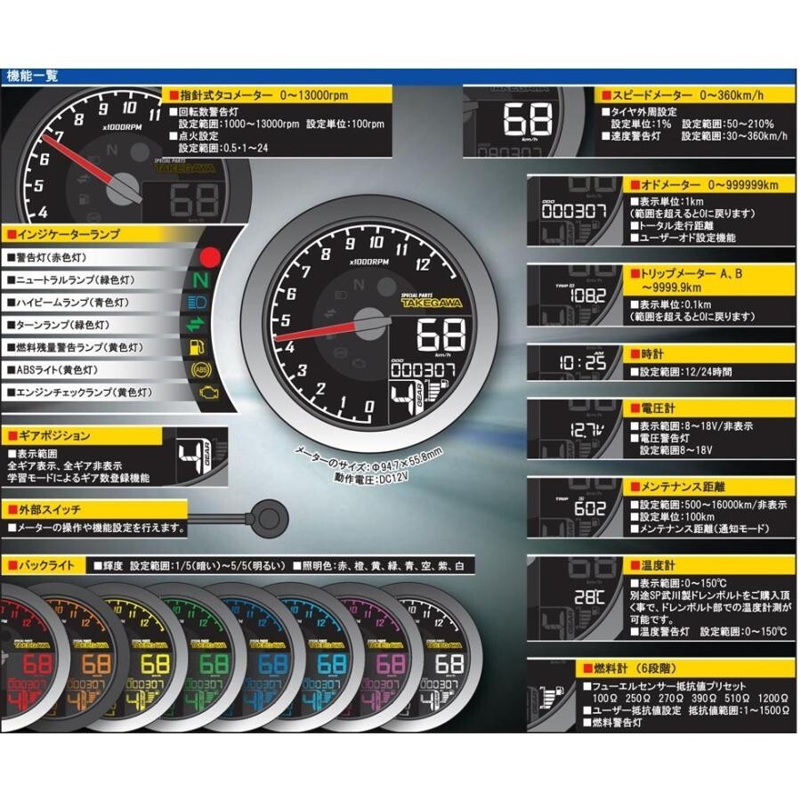 Honda Monkey 125 Takegawa Super Multi DN meter 05-05-0052 New | eBay