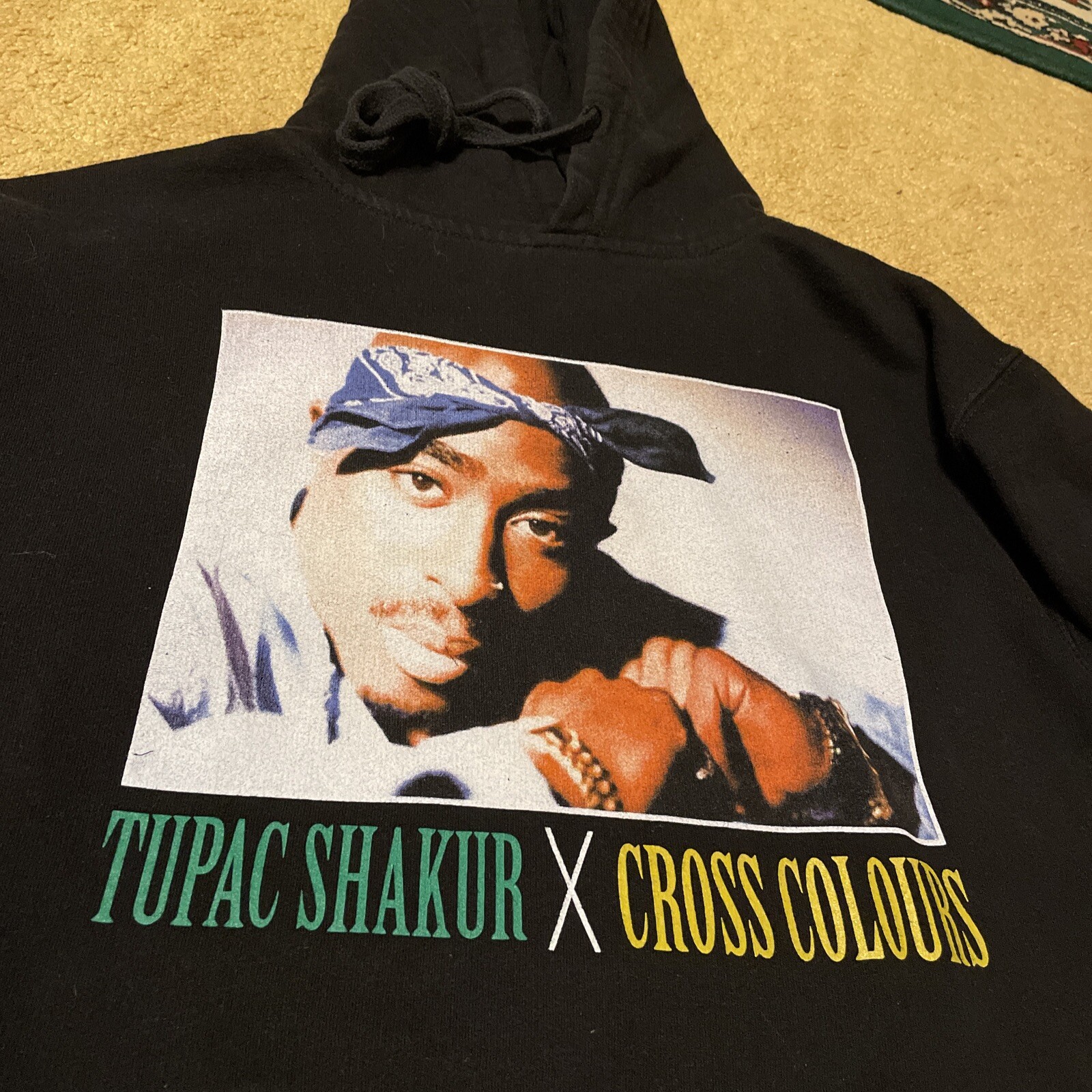 Vintage 90s Cross Colours 2Pac Graphic Sweatshirt Hoo… - Gem