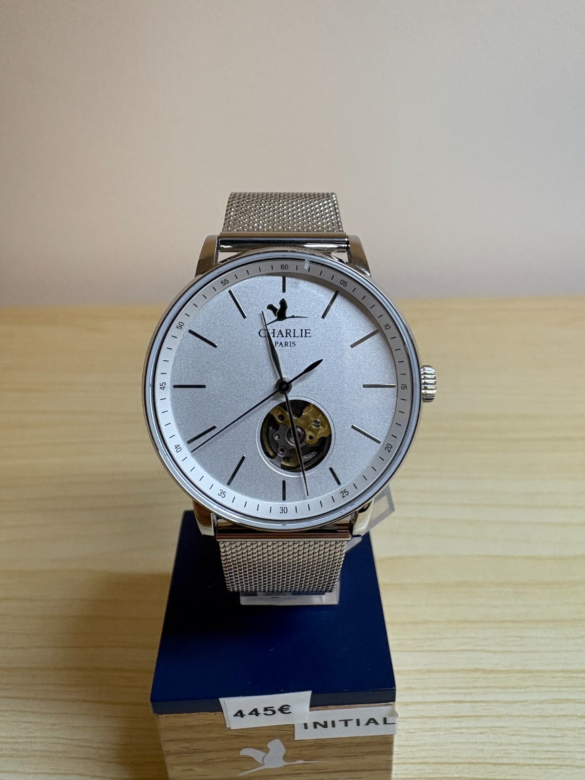 Montre INITIAL Charlie Paris automatique pour homme avec bracelet cuir marron