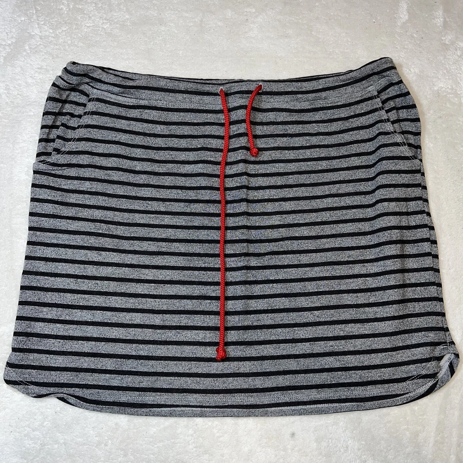Women’s Sundry Knit Drawstring Gray Striped Skirt Size 3
