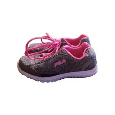 Girls FILA Gray And Hot Pink Athletic Sneakers Size 2