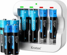 Kratax 1.5V AA AAA Lithium Batteries Rechargeable AA AAA Li-ion Batteries Lot
