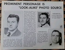 FBI Exhibits, Artist's Sketches Training Material. "Look-Alike" Photo Sources