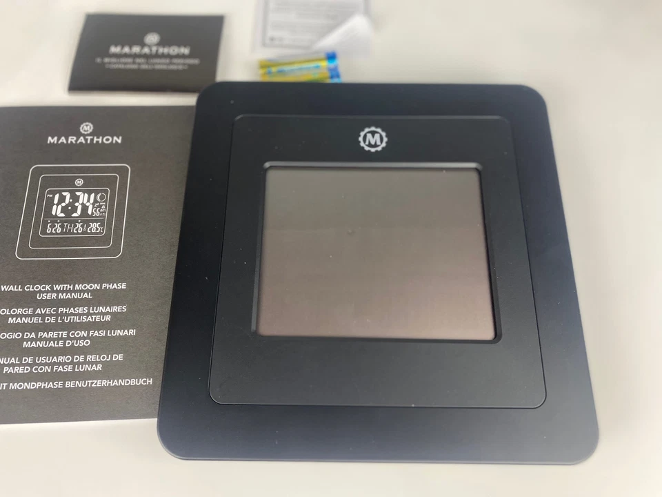 Marathon Slim Digital Wall Clock Black (CL030062BK) - Image 3 of 4