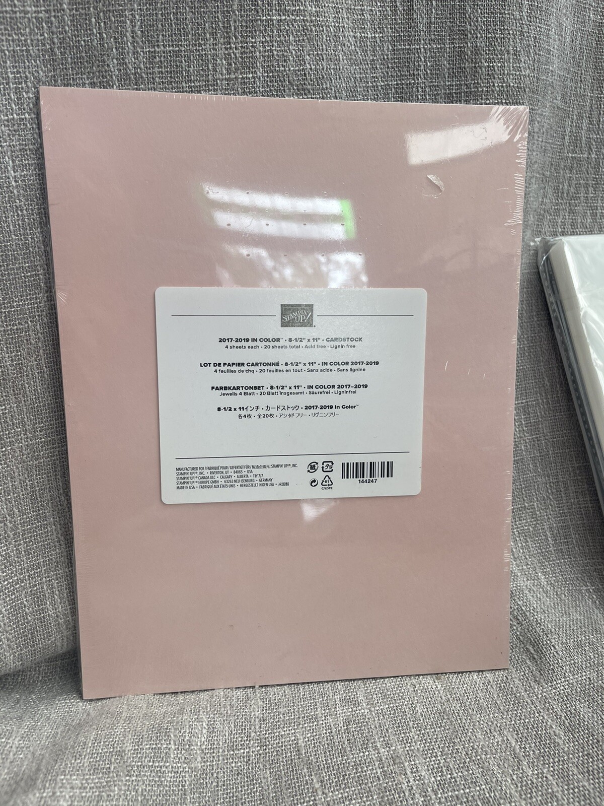 Stampin Up In color card stock 8 1/2 x 11” 2017-2019