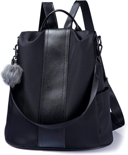 Women Backpack Purse Waterproof Nylon Anti-Theft Rucksack Lightweight Shoulder B