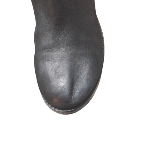 Vince Camuto Black Leather Moto Boots Tall Buckled Biker Boots Women's size 8 - Picture 14 of 15