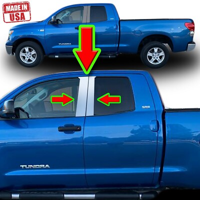 Chrome Pillar Trim for Toyota Tundra 07-13 4pc Set Door Cover Mirrored Post