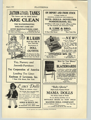 1929 PAPER AD Lenci Torino Italy Dolls The Mocar Model Airplane