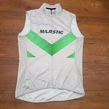 Majestic Large Cycling Vest Windbreaker Gilic Green Gray Sleeveless L