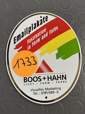 Emailplakate Boos + Hahn Emailschild Lagerschild von Boos & Hahn