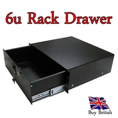 Penn Elcom 385 mm/14'' tief, 6 HE Tour Grade Schwerlast Rack Schublade R2293-6UK