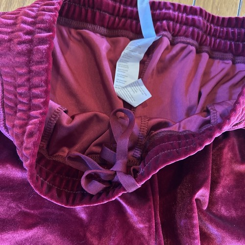 New NWT Fabletics Daria Velour Jogger Drawstring Elastic Waist Pants Red Large - Picture 3 of 6