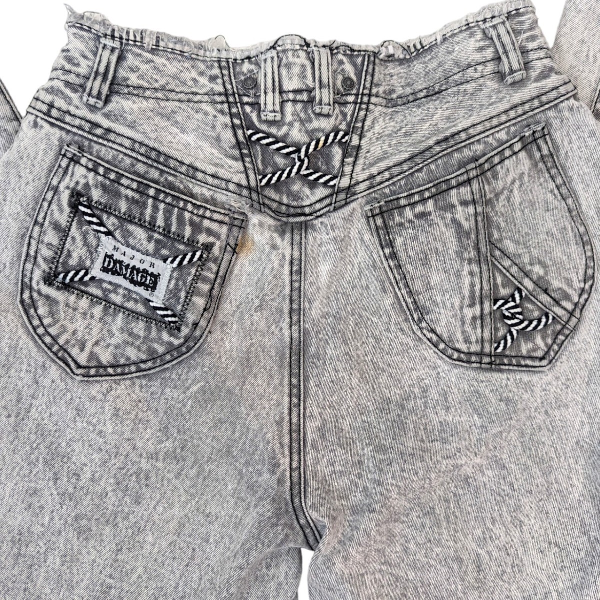 【Anyone more】Amin Vintage Remedy Damage Wash Pants Major Damage Vintage 80s Acid Wash Jeans Womens 30